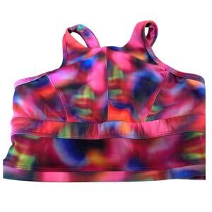 Jo+Jax Multicolor Mesh Dance Crop Top Sports Bra XSA Adult XS